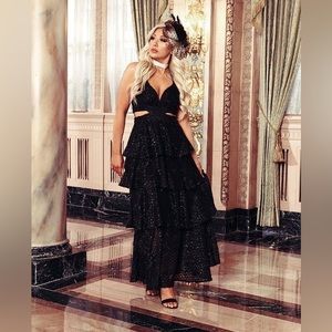 Black Tiered Maxi Dress